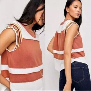 Free People We the Free Hint of Stripe Colorblock T-Shirt
